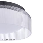 Laura Ashley Charissa Ceiling Light Matt Black & Ribbed Glass - Image 3