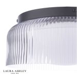 Laura Ashley Charissa Ceiling Light Matt Black & Ribbed Glass - Image 4