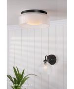 Laura Ashley Charissa Wall Light Matt Black & Ribbed Glass - Image 6