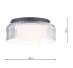 Laura Ashley Charissa Ceiling Light Matt Black & Ribbed Glass - Image 8