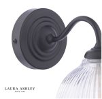 Laura Ashley Charissa Wall Light Matt Black & Ribbed Glass - Image 3