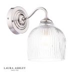 Laura Ashley Charissa Wall Light Polished Chrome & Ribbed Glass