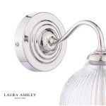 Laura Ashley Charissa Wall Light Polished Chrome & Ribbed Glass - Image 3