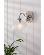 Laura Ashley Charissa Wall Light Polished Chrome & Ribbed Glass - Image 4