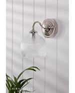 Laura Ashley Charissa Wall Light Polished Chrome & Ribbed Glass - Image 5