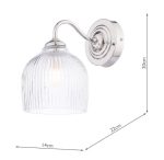 Laura Ashley Charissa Wall Light Polished Chrome & Ribbed Glass - Image 7