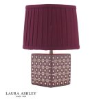 Laura Ashley Claudina Table Lamp Purple Ceramic & Antique Brass With Shade