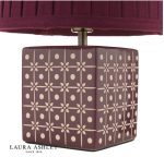 Laura Ashley Claudina Table Lamp Purple Ceramic & Antique Brass With Shade - Image 3