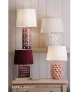 Laura Ashley Claudina Table Lamp Purple Ceramic & Antique Brass With Shade - Image 7