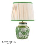 Laura Ashley Colwich Table Lamp Green Ceramic & Antique Brass With Shade