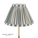 Laura Ashley Denwick Table Lamp Matt Antique Brass & Satin Green With Shade - Image 2