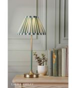 Laura Ashley Denwick Table Lamp Matt Antique Brass & Satin Green With Shade - Image 4