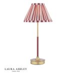 Laura Ashley Denwick Table Lamp Matt Antique Brass & Satin Red With Shade