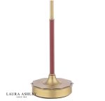 Laura Ashley Denwick Table Lamp Matt Antique Brass & Satin Red With Shade - Image 3