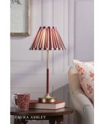 Laura Ashley Denwick Table Lamp Matt Antique Brass & Satin Red With Shade - Image 4