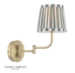 Laura Ashley Denwick Wall Light Matt Antique Brass With Satin Green Shade