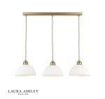 Laura Ashley Durford 3lt Bar Pendant Matt Antique Brass & White Ceramic