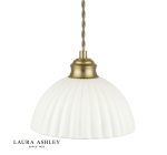 Laura Ashley Durford 3lt Bar Pendant Matt Antique Brass & White Ceramic - Image 2
