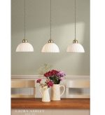 Laura Ashley Durford 3lt Bar Pendant Matt Antique Brass & White Ceramic - Image 4