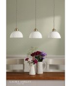 Laura Ashley Durford 3lt Bar Pendant Matt Antique Brass & White Ceramic - Image 5