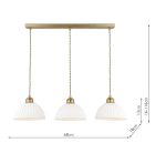 Laura Ashley Durford 3lt Bar Pendant Matt Antique Brass & White Ceramic - Image 6