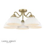 Laura Ashley Durford 5lt Semi-Flush Matt Antique Brass & White Ceramic