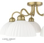 Laura Ashley Durford 5lt Semi-Flush Matt Antique Brass & White Ceramic - Image 2