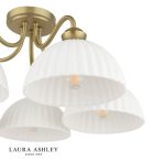 Laura Ashley Durford 5lt Semi-Flush Matt Antique Brass & White Ceramic - Image 3