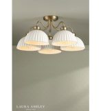 Laura Ashley Durford 5lt Semi-Flush Matt Antique Brass & White Ceramic - Image 4