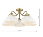 Laura Ashley Durford 5lt Semi-Flush Matt Antique Brass & White Ceramic - Image 6