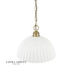 Laura Ashley Durford Large Pendant Matt Antique Brass & White - Image 2