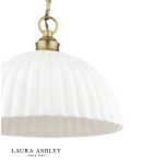 Laura Ashley Durford Large Pendant Matt Antique Brass & White - Image 3