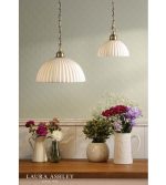 Laura Ashley Durford Large Pendant Matt Antique Brass & White - Image 6