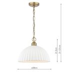 Laura Ashley Durford Large Pendant Matt Antique Brass & White - Image 7