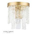 Laura Ashley Durnsford Wall Light Matt Antique Brass & Textured Glass - Image 2