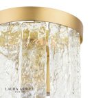 Laura Ashley Durnsford Wall Light Matt Antique Brass & Textured Glass - Image 3