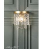 Laura Ashley Durnsford Wall Light Matt Antique Brass & Textured Glass - Image 5