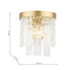 Laura Ashley Durnsford Wall Light Matt Antique Brass & Textured Glass - Image 7