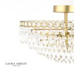 Laura Ashley Enid 5lt Semi-Flush Faceted Glass & Matt Antique Brass - Image 2