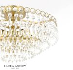 Laura Ashley Enid 5lt Semi-Flush Faceted Glass & Matt Antique Brass - Image 3