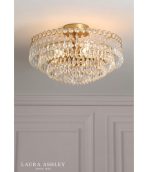 Laura Ashley Enid 5lt Semi-Flush Faceted Glass & Matt Antique Brass - Image 4