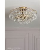Laura Ashley Enid 5lt Semi-Flush Faceted Glass & Matt Antique Brass - Image 5