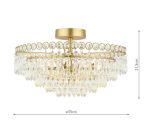 Laura Ashley Enid 5lt Semi-Flush Faceted Glass & Matt Antique Brass - Image 6