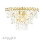 Laura Ashley Enid Wall Light Faceted Glass & Matt Antique Brass