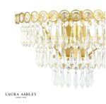 Laura Ashley Enid Wall Light Faceted Glass & Matt Antique Brass - Image 2
