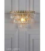 Laura Ashley Enid Wall Light Faceted Glass & Matt Antique Brass - Image 4