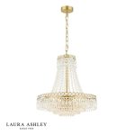 Laura Ashley Enid 5lt Chandelier Faceted Glass & Matt Antique Brass