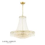 Laura Ashley Enid 5lt Grande Chandelier Glass & Matt Antique Brass