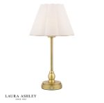 Laura Ashley Erin Rechargeable Table Lamp Matt Antique Brass With Shade