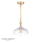 Laura Ashley Eversden Pendant Antique Brass & Crystal